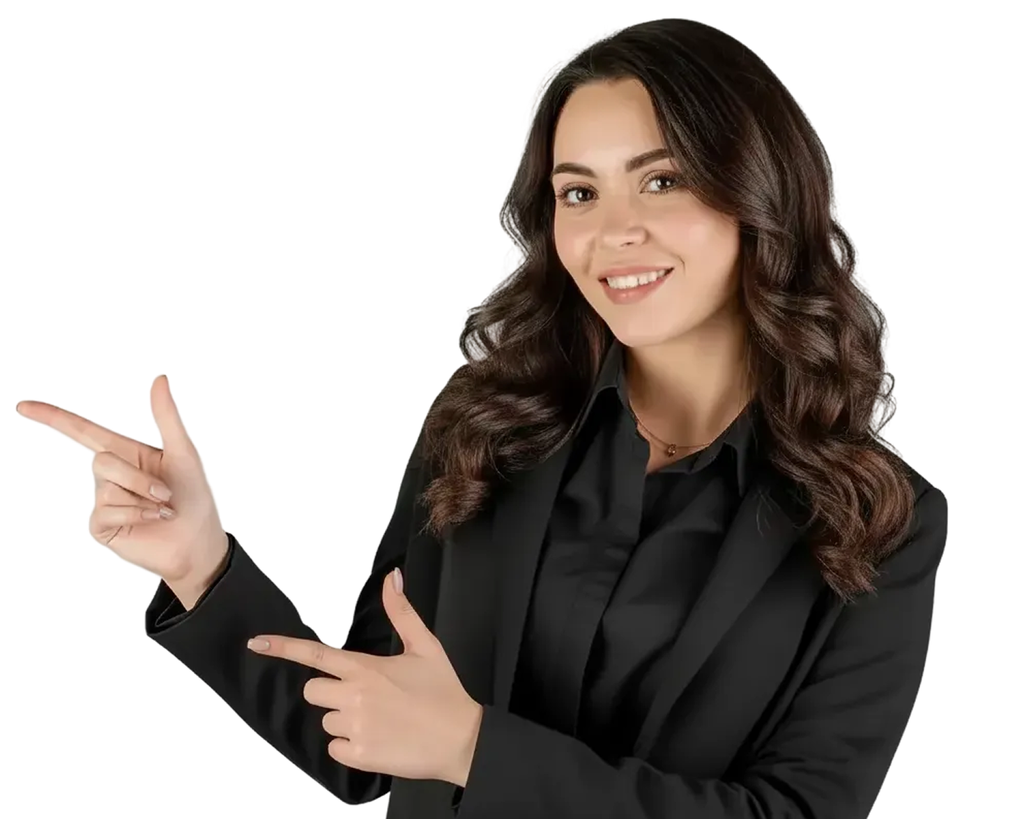 Professional woman pointing