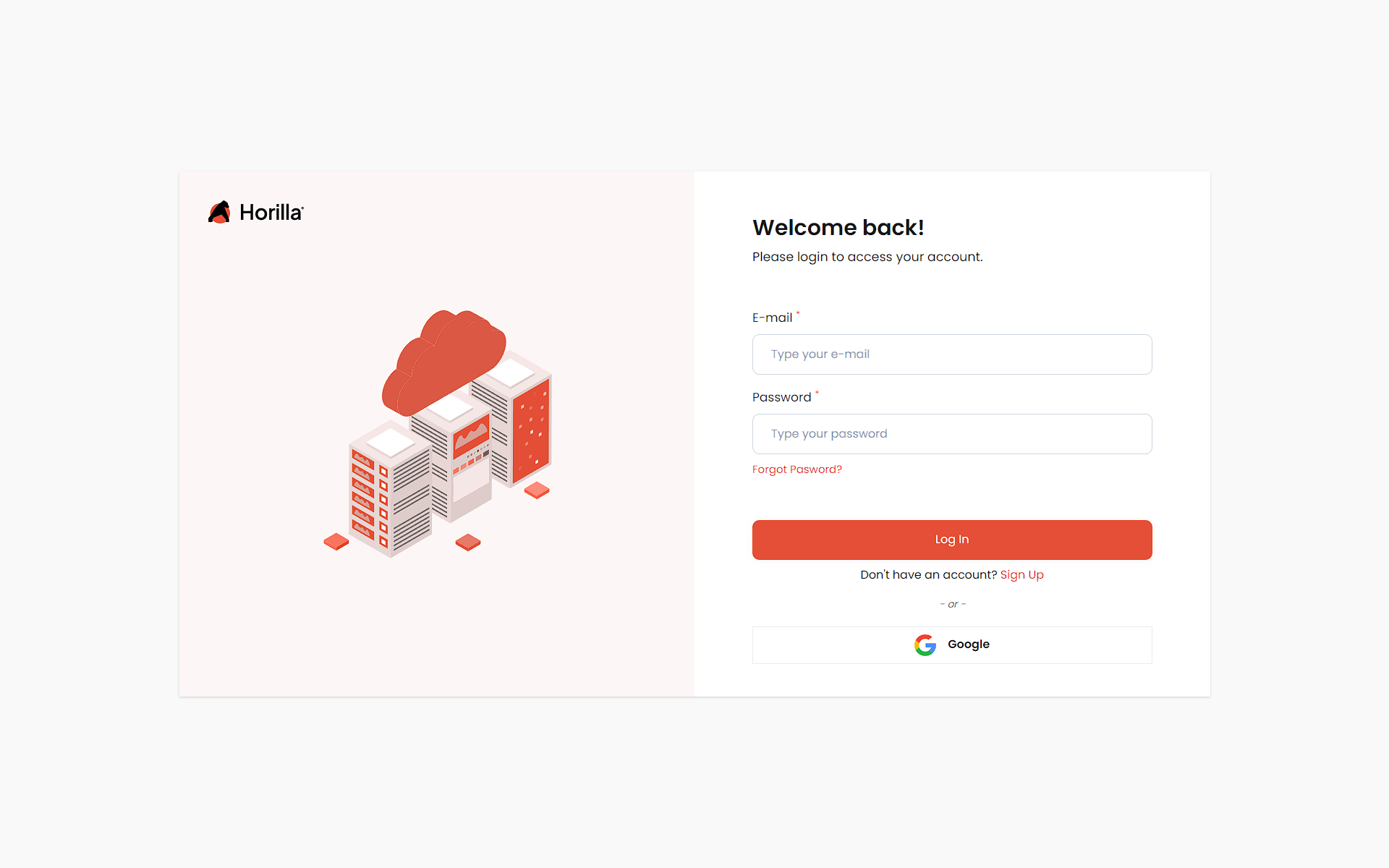 Horilla Cloud Login Page